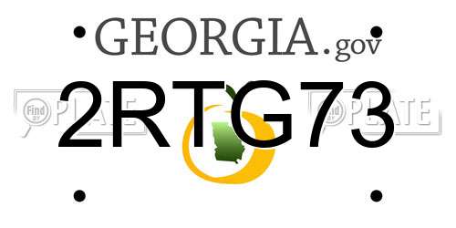 2RTG73 Georgia License Plate