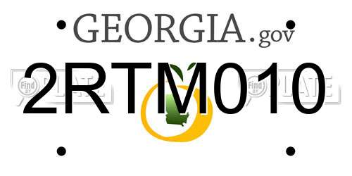 2RTM010 Georgia License Plate