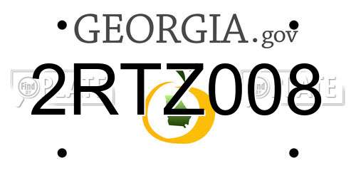 2RTZ008 Georgia License Plate
