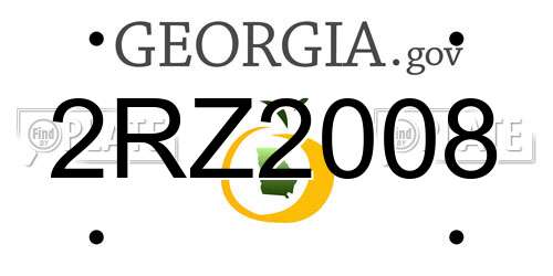 2RZ2008 Georgia License Plate