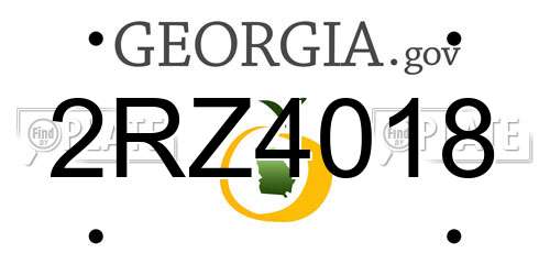 2RZ4018 Georgia License Plate