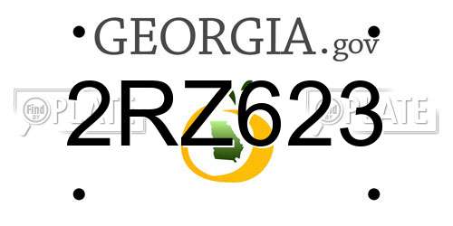 2RZ623 Georgia License Plate