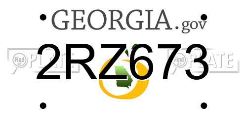 2RZ673 Georgia License Plate