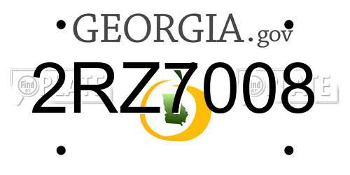 2RZ7008 Georgia License Plate