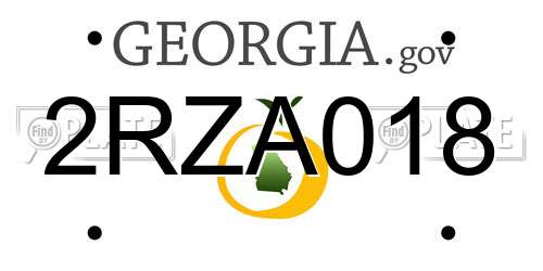 2RZA018 Georgia License Plate
