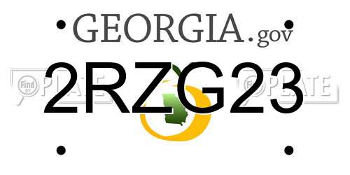 2RZG23 Georgia License Plate