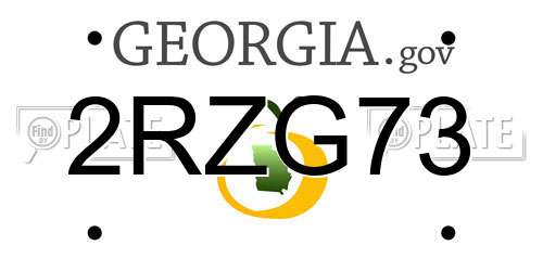 2RZG73 Georgia License Plate