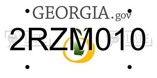 2RZM010 Georgia License Plate