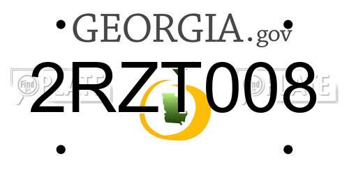 2RZT008 Georgia License Plate