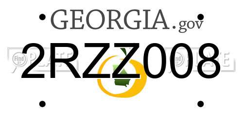 2RZZ008 Georgia License Plate