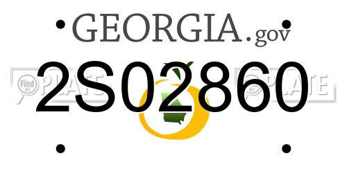 2S02860 Georgia License Plate