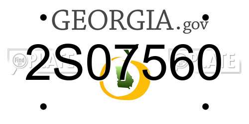 2S07560 Georgia License Plate