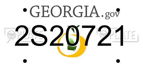 2S20721 Georgia License Plate