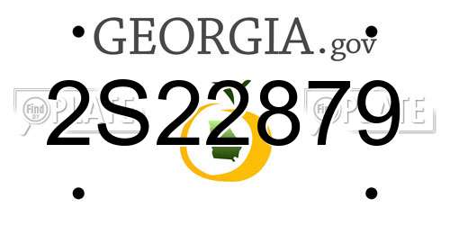 2S22879 Georgia License Plate