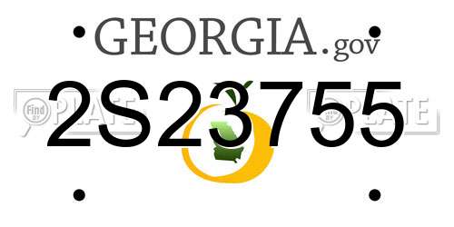 2S23755 Georgia License Plate