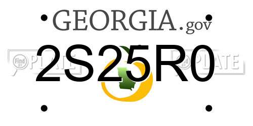 2S25R0 Georgia License Plate