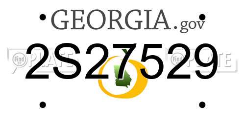2S27529 Georgia License Plate