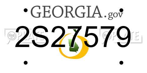 2S27579 Georgia License Plate