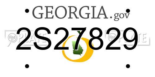 2S27829 Georgia License Plate