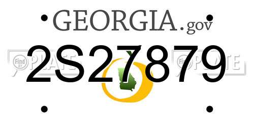 2S27879 Georgia License Plate