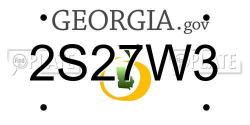 2S27W3 Georgia License Plate