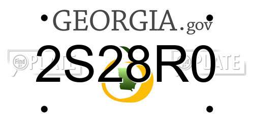 2S28R0 Georgia License Plate
