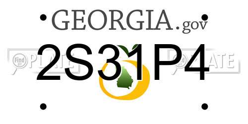 2S31P4 Georgia License Plate