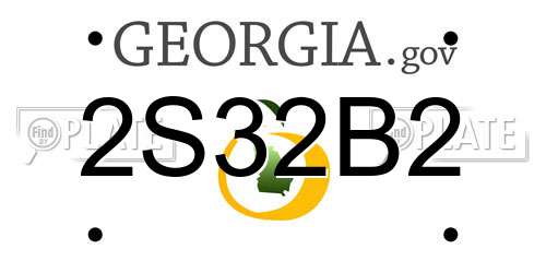 2S32B2 Georgia License Plate
