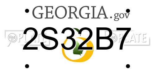 2S32B7 Georgia License Plate