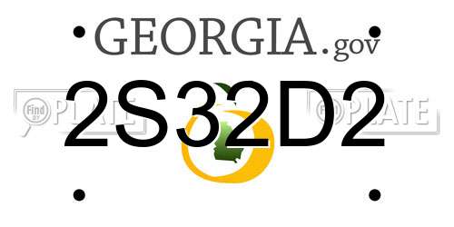 2S32D2 Georgia License Plate