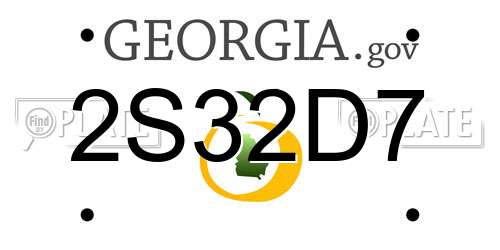 2S32D7 Georgia License Plate