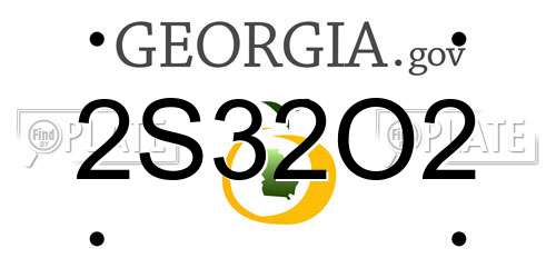 2S32O2 Georgia License Plate