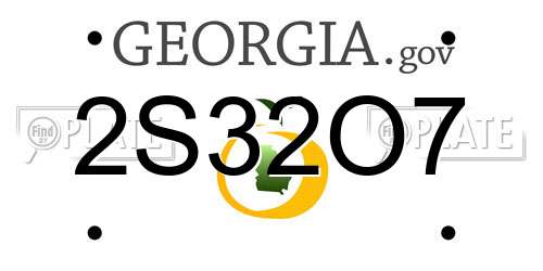2S32O7 Georgia License Plate