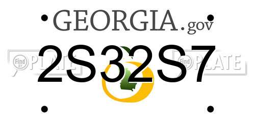 2S32S7 Georgia License Plate