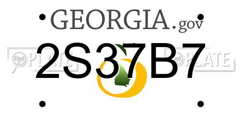 2S37B7 Georgia License Plate