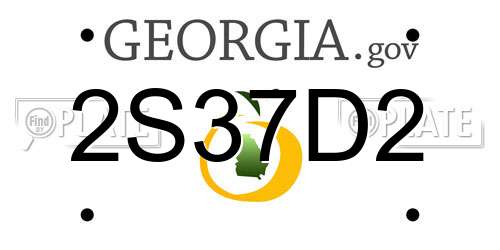 2S37D2 Georgia License Plate