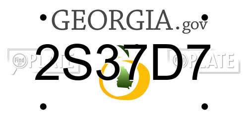 2S37D7 Georgia License Plate