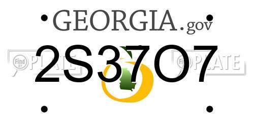 2S37O7 Georgia License Plate