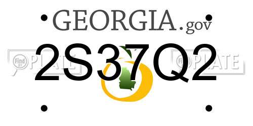 2S37Q2 Georgia License Plate