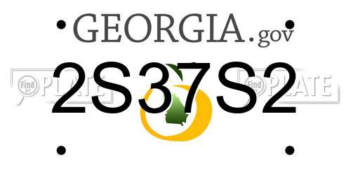 2S37S2 Georgia License Plate