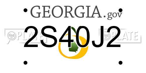 2S40J2 Georgia License Plate
