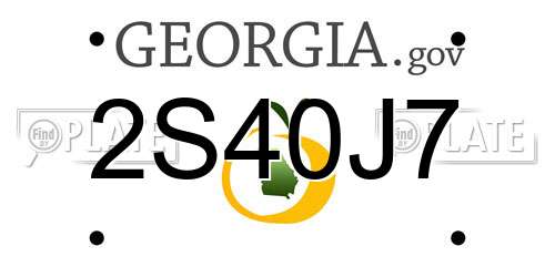 2S40J7 Georgia License Plate
