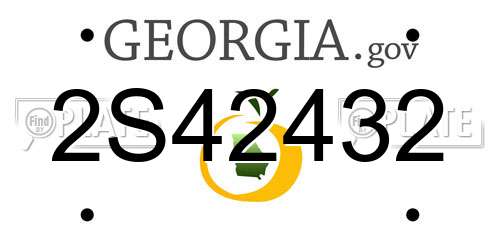 2S42432 Georgia License Plate