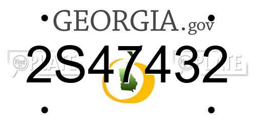 2S47432 Georgia License Plate