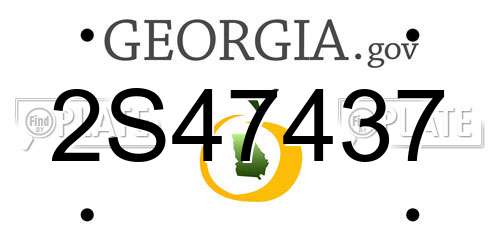 2S47437 Georgia License Plate