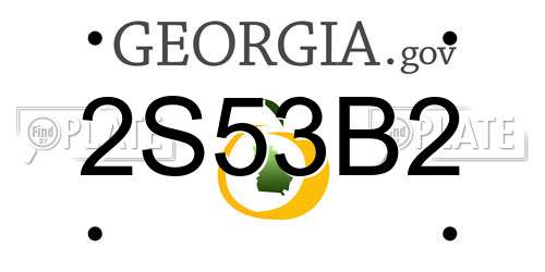 2S53B2 Georgia License Plate