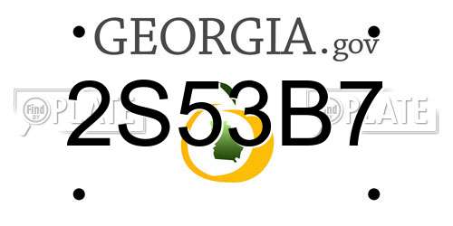 2S53B7 Georgia License Plate