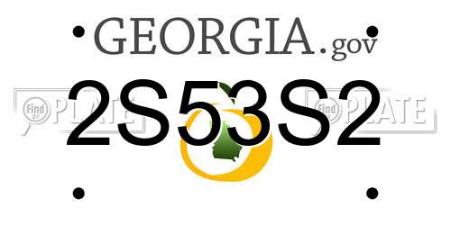 2S53S2 Georgia License Plate