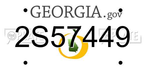 2S57449 Georgia License Plate
