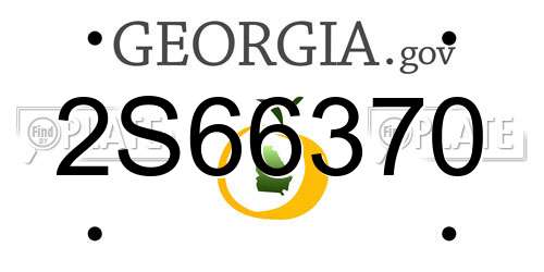 2S66370 Georgia License Plate
